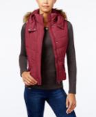 American Rag Faux-fur-trim Hooded Puffer Vest, Created For Macy's