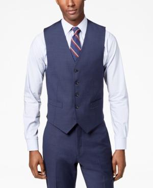 Tommy Hilfiger Men's Slim-fit Flex Stretch Light Navy Sharkskin Suit Vest
