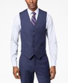 Tommy Hilfiger Men's Slim-fit Flex Stretch Light Navy Sharkskin Suit Vest
