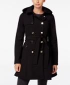 Ivanka Trump Skirted Hooded Double Breasted Trench Coat
