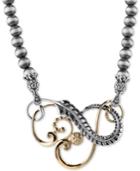 Swirl 20 Statement Necklace In Sterling Silver & Brass