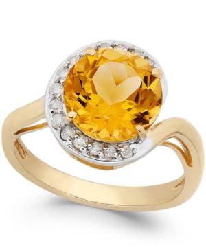 Citrine (2-7/8 Ct. T.w.) And Diamond (1/5 Ct. T.w.) Ring In 14k Gold
