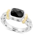 Balissima By Effy Onyx (9 X 7mm) Two-tone Ring In Sterling Silver & 18k Gold