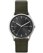 Skagen Men's Holst Dark Green Leather Strap Watch 40mm