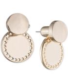 Dkny Gold-tone Perforated Circle Jacket Earrings, Created For Macy's