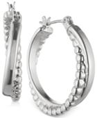 Judith Jack Silver-tone Twisted Hoop Earrings
