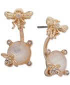 Lonna & Lilly Gold-tone Pave & Colored Stone Critter Jacket Earrings