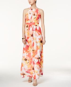 Nine West Printed Halter Maxi Dress
