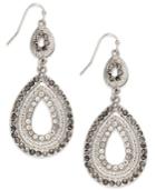 I.n.c. Silver-tone Pave Double Drop Earrings