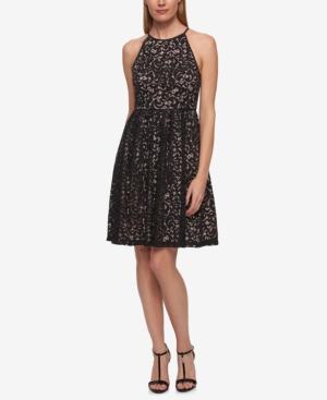 Tommy Hilfiger Lace Halter Fit & Flare Dress
