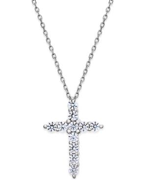 Diamond Cross Pendant Necklace (1/2 Ct. T.w.) In 14k White Gold