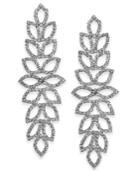 Thalia Sodi Extra Large Silver-tone Crystal Leaf Drop Earrings, 4, Created For Macy's