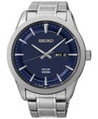 Seiko Men's Solar Stainless Steel Bracelet Watch 43mm Sne361