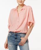 William Rast Cotton Cold-shoulder Tie-sleeve Blouse