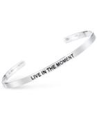 Unwritten Live In The Moment Engraved Cuff Bracelet In Sterling Silver