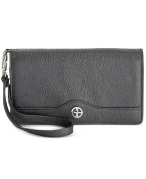 Giani Bernini Softy Mini Zip Flap Leather Wristlet, Only At Macy's