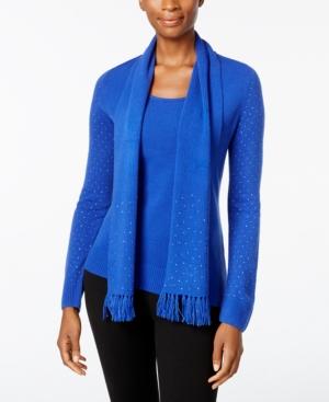 Karen Scott Luxsoft Embellished Scoop-neck Sweater, Only At Macy's
