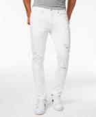 Sean John Men's Essex Slim-fit Stretch White Destroyed Jeans