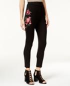 Lily Black Juniors' Embroidered Skinny Pants, Created For Macy's