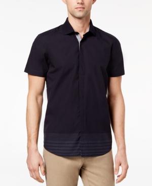 Ryan Seacrest Distinction Men's Slim-fit Navy Stripe Sport Shirt, Created For Macy's
