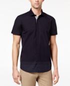 Ryan Seacrest Distinction Men's Slim-fit Navy Stripe Sport Shirt, Created For Macy's
