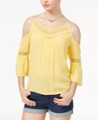 Bcx Juniors' Cold-shoulder Bell Sleeve Top