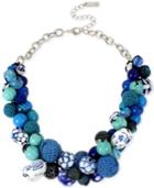 M. Haskell For Inc Silver-tone Blue Beaded Bauble Collar Necklace, Only At Macy's