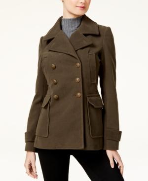 Coffeeshop Juniors' Woven Peacoat