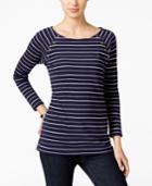 Charter Club Striped Textured Top, Only At Macy's