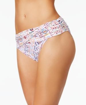 Bleu By Rod Beattie Ikat-print Crossover Bikini Bottoms Women's Swimsuit