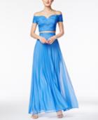 B Darlin Juniors' 2-pc. Off-the-shoulder Pleated Gown