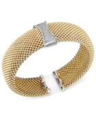 Diamond Mesh Hinged Bangle Bracelet (1/3 Ct. T.w.) In 14k Gold-plated Sterling Silver