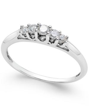 Diamond Five-stone Ring (1/4 Ct. T.w.) In 14k White Gold
