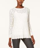 Cable & Gauge Embellished Pointelle Sweater