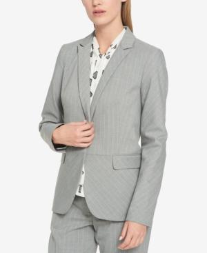 Tommy Hilfiger Pinstriped Peplum Blazer