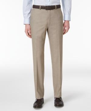 Alfani Men's Slim-fit Traveler Light Brown Neat Pants, Only At Macy's