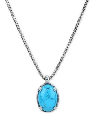 Degs & Sal Men's Black Onyx (20 X 32mm) 24 Pendant Necklace In Sterling Silver (also In Manufactured Turquoise)