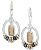 Nine West Tri-tone Pave Orbital Drop Earrings