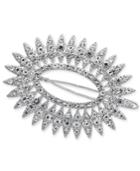 I.n.c. Silver-tone Crystal Oval Hair Barrette, Created For Macy's