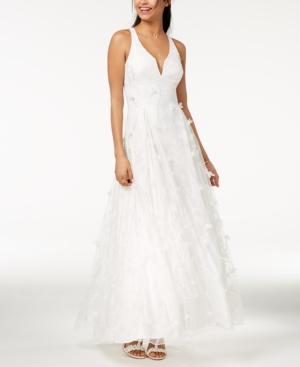 Jump Juniors' Floral-applique Crisscross Gown