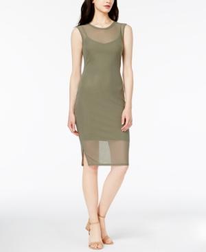 Bar Iii Sheer Mesh Bodycon Dress, Created For Macy's