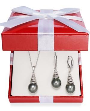 Tahitian Pearl (9mm) And Diamond Accent Jewelry