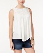 American Rag Crochet-trim Handkerchief-hem Tank Top, Only At Macy's