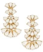 Inc International Gold-tone White Stone Layered Drop Earrings, Created For Macy's
