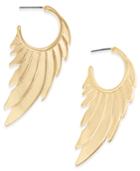 Thalia Sodi Gold-tone Winged Hoop Earrings, Created For Macy's