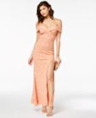 City Studios Juniors' Off-the-shoulder Lace Gown, A Macy's Exclusive Style