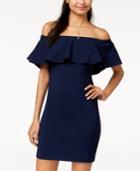 Teeze Me Juniors' Off-the-shoulder Flounce Bodycon Dress