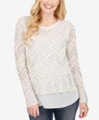 Lucky Brand Open-knit Contrast Sweater