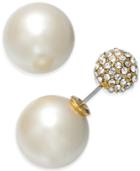 Kate Spade New York 14k Gold-plated Reversible Imitation Pearl And Fireball Stud Earrings