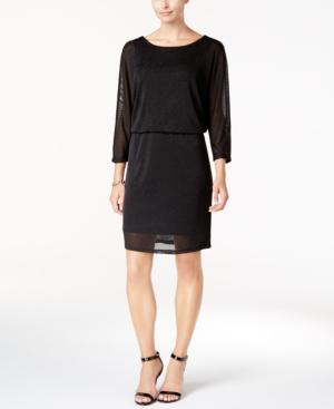 Nine West Metallic Blouson Sheath Dress